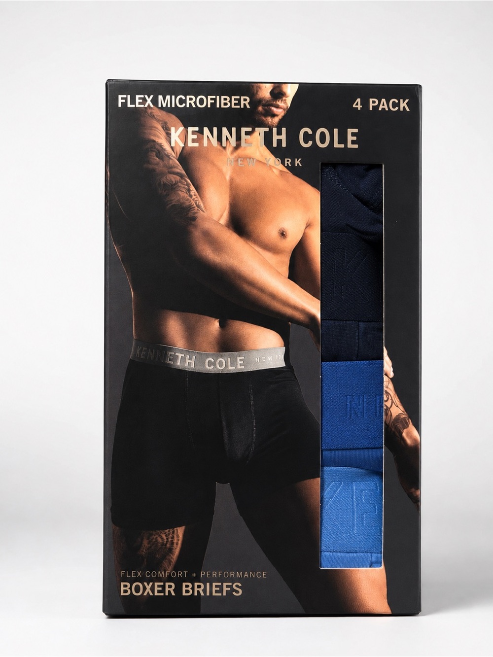 KENNETH COLE | Men’s Flex Microfiber Boxer Briefs - (4 Pack)